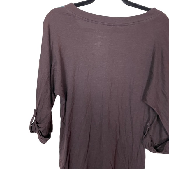 Miley Cyrus Max Azria Boho Abstract Multi-pattern V-Neck T-Shirt Dress Medium M - Picture 5 of 12